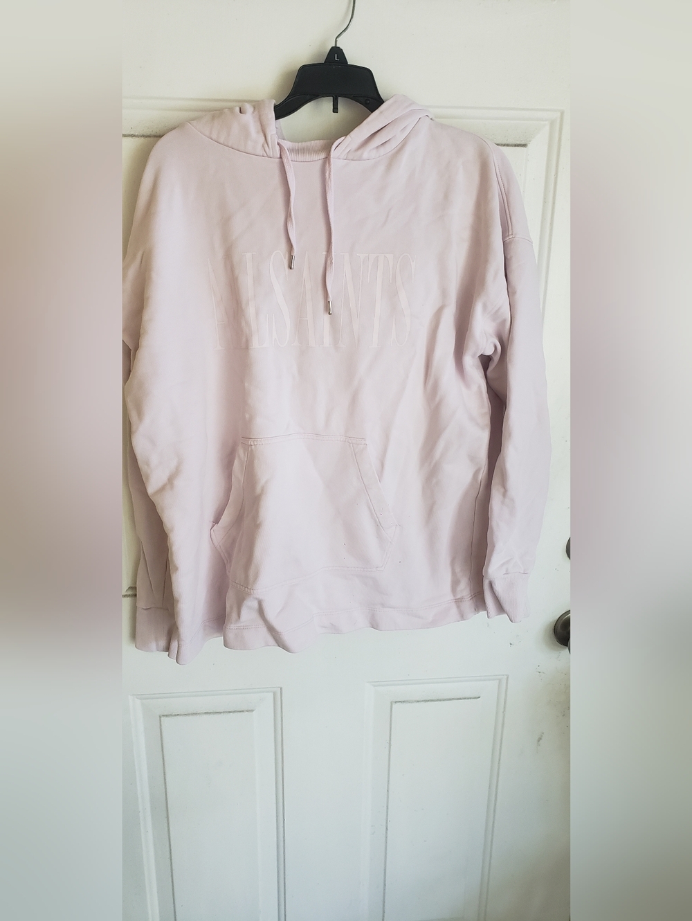 All Saints Pink Embroidered Hoodie